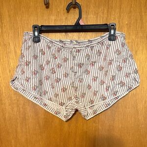 Aerie Floral Striped Sleep Shorts sz M